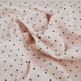 Stretch Satin Printed  Dots Light Light Pink