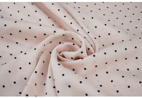 Stretch Satin Bedruckt Punkte Hellrosa