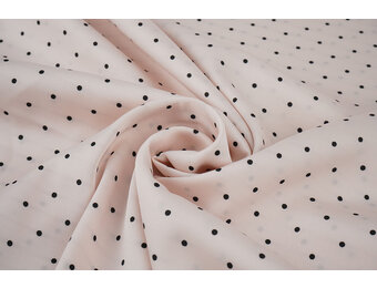 Stretch Satin Bedruckt Punkte Hellrosa