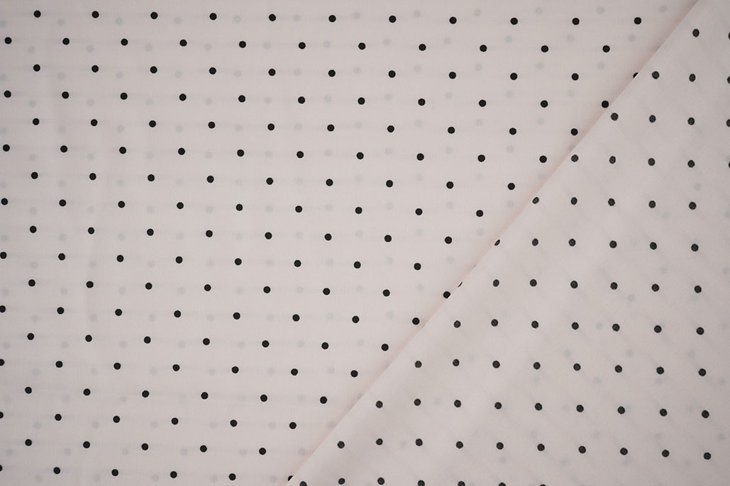 Stretch Satin Printed Dots Light Light Pink