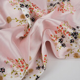 Stretch Satin Printed Flowers Leslie
