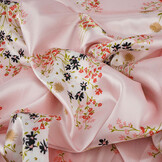 Stretch Satin Printed Flowers Leslie