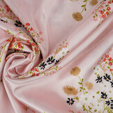 Stretch Satin Printed Flowers Leslie