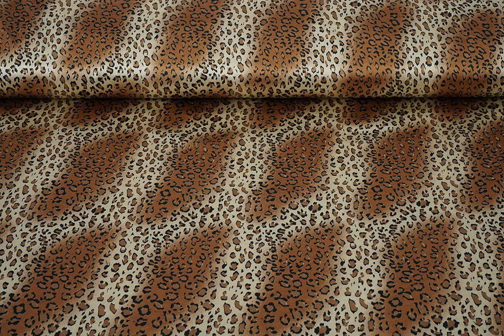 Stretch Satin Bedruckt Leopard Marloes Klein