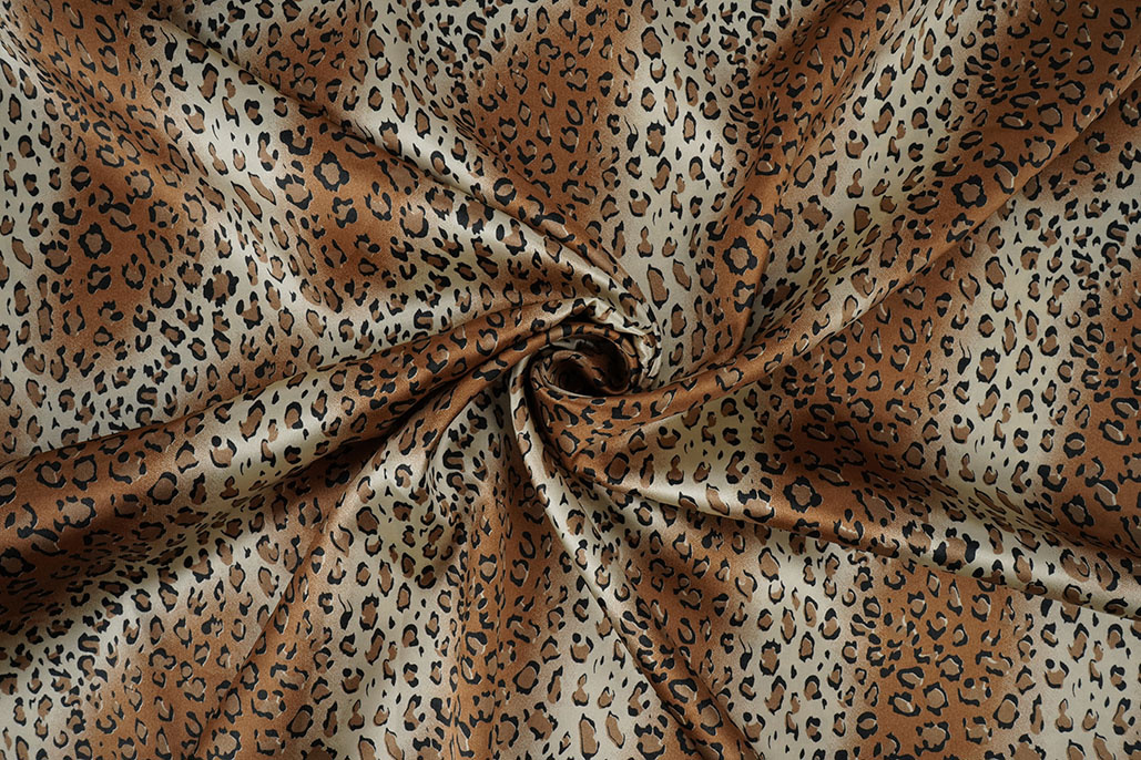 Stretch Satin Bedruckt Leopard Marloes Klein