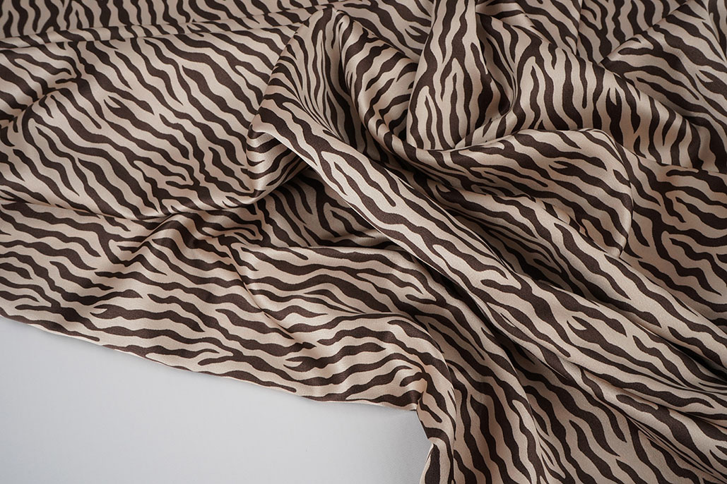 Stretch Satin Printed Zebra Bibi