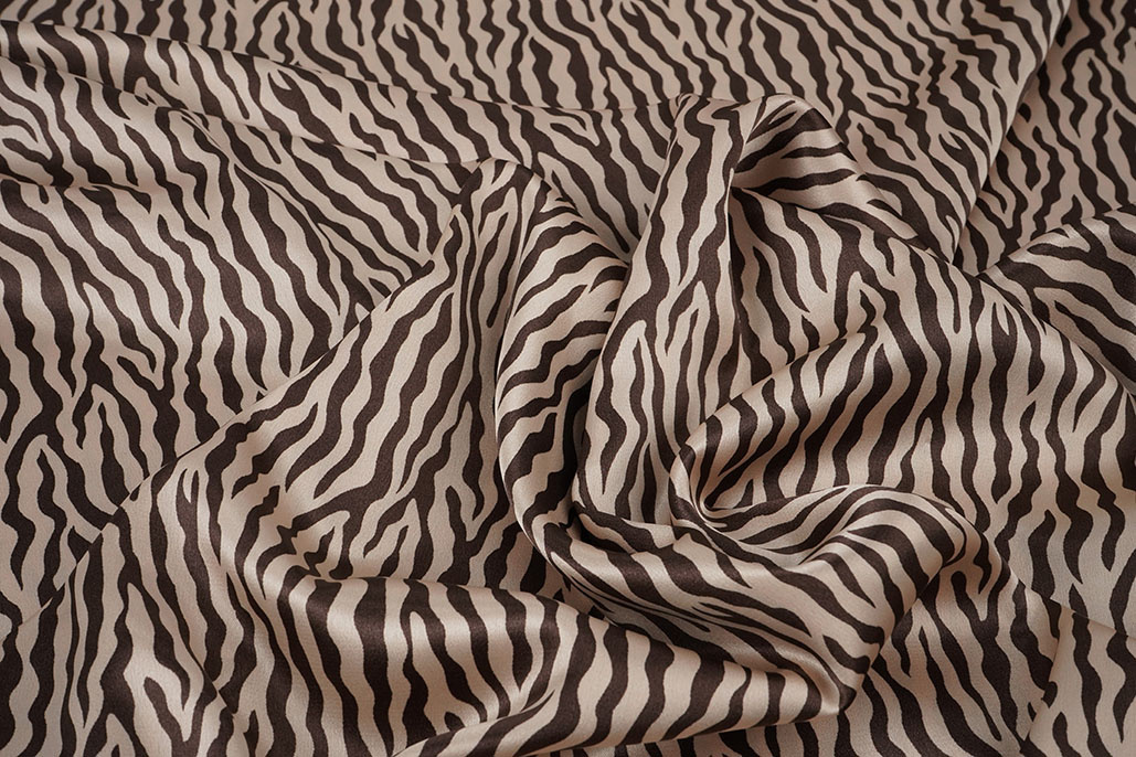 Stretch Satin Printed Zebra Bibi