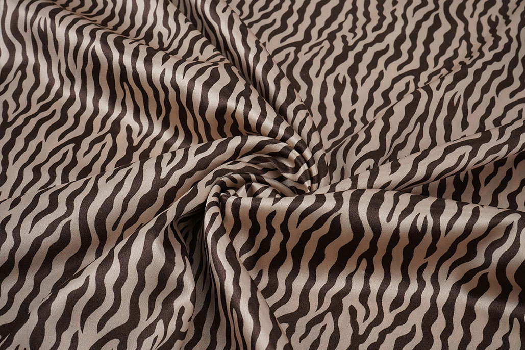 Stretch Satin Printed Zebra Bibi