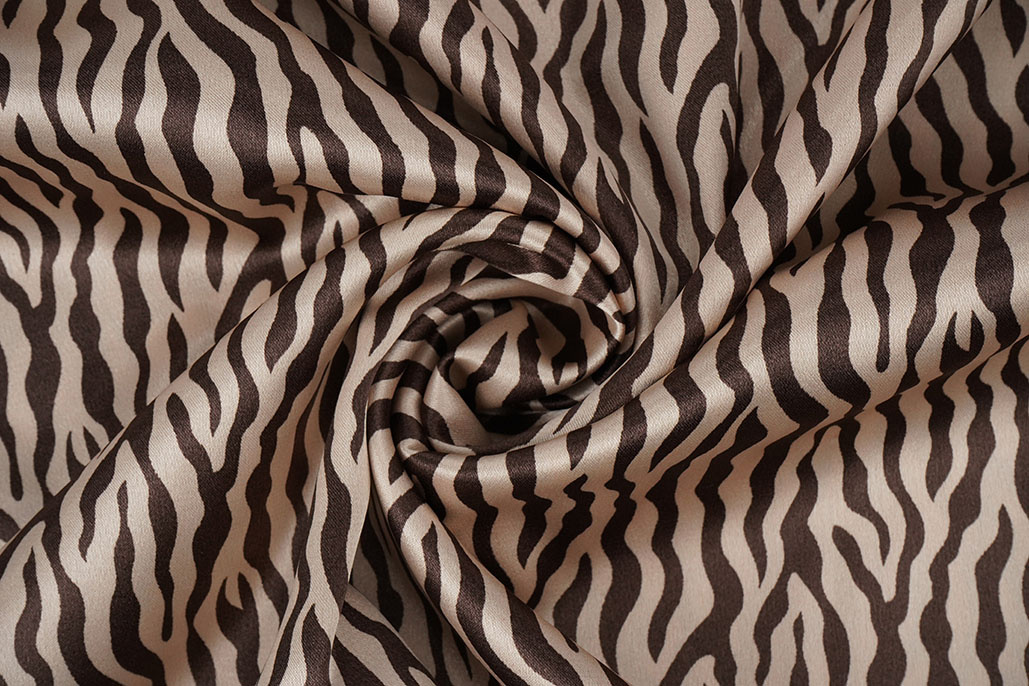 Stretch Satin Printed Zebra Bibi