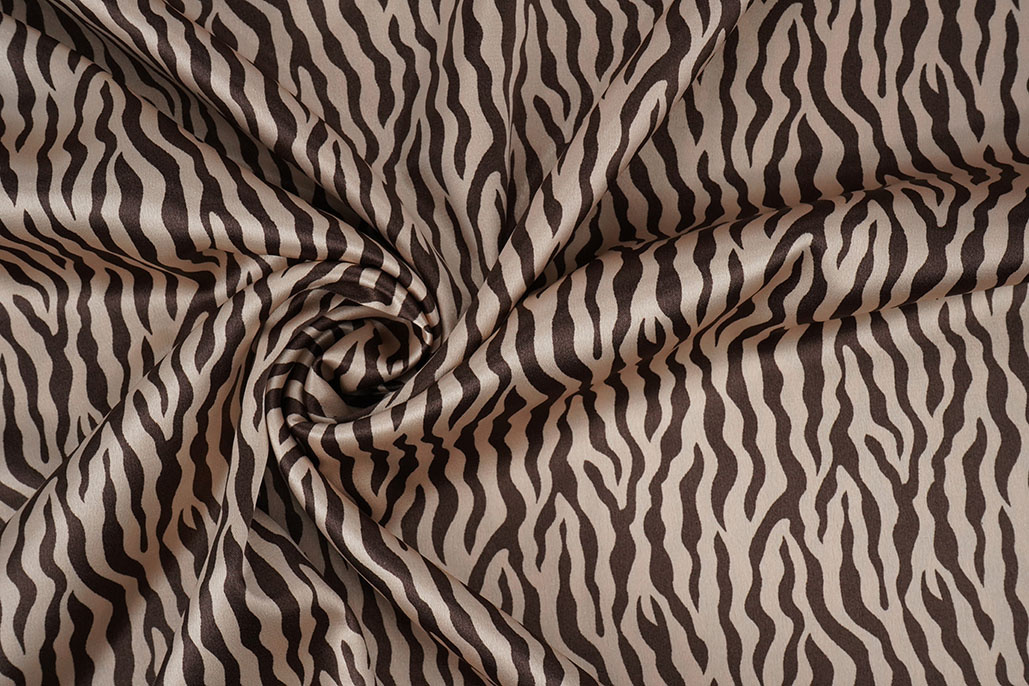 Stretch Satin Printed Zebra Bibi