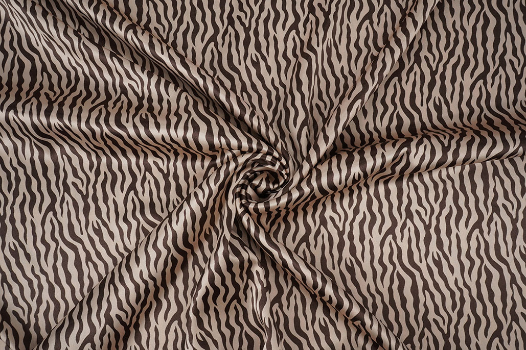 Stretch Satin Printed Zebra Bibi