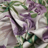 Stretch Satin Printed Flowers Els