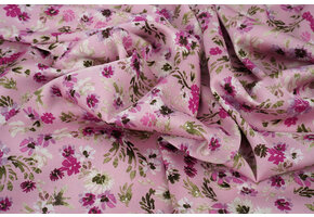 Stretch Satin Printed Flowers Florine