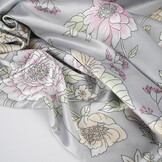 Stretch Satin Printed Flowers Yvonne