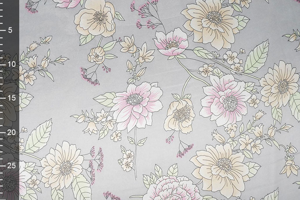 Stretch Satin Bedruckt Blumen Yvonne
