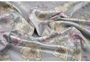 Stretch Satin Bedruckt Blumen Yvonne