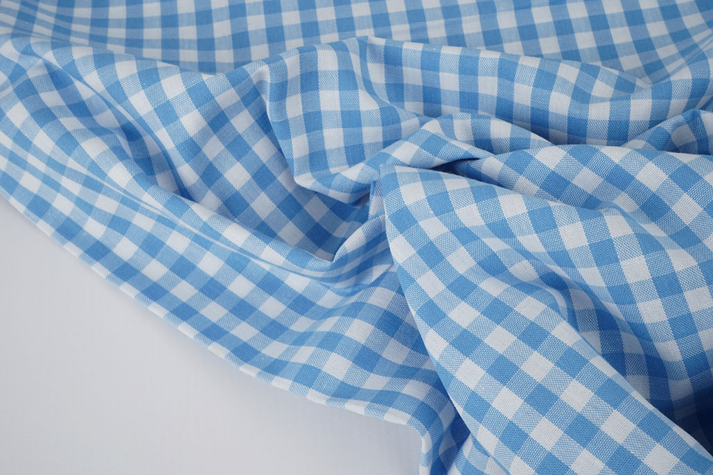 Gingham Check 8 mm Light Blue