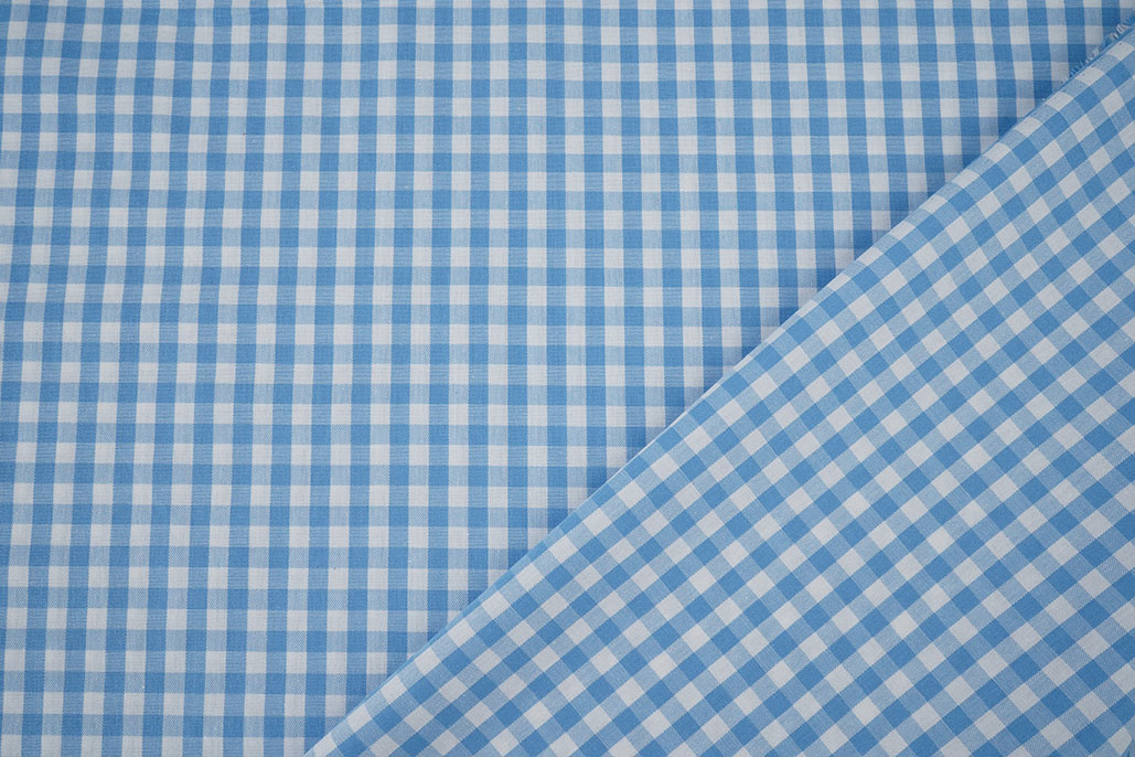 Gingham Check 8 mm Light Blue