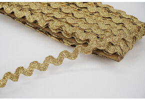 ZickZackband Lurex 8mm Gold