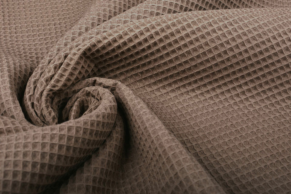 Waffle Pique Fabric Taupe