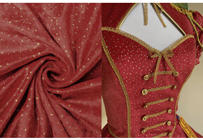Velours with Glitter Red