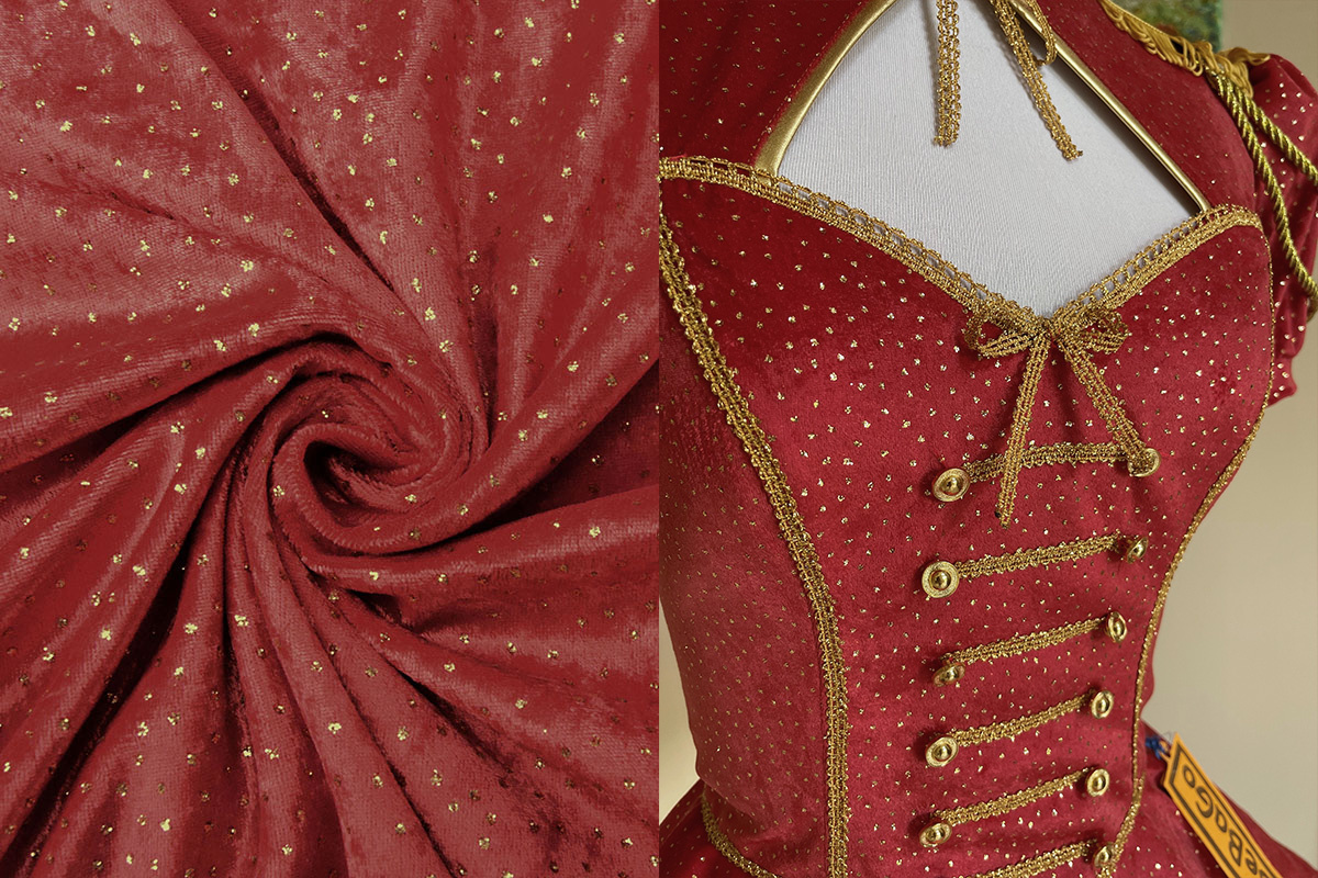 Samt mit Glitzer Rot
