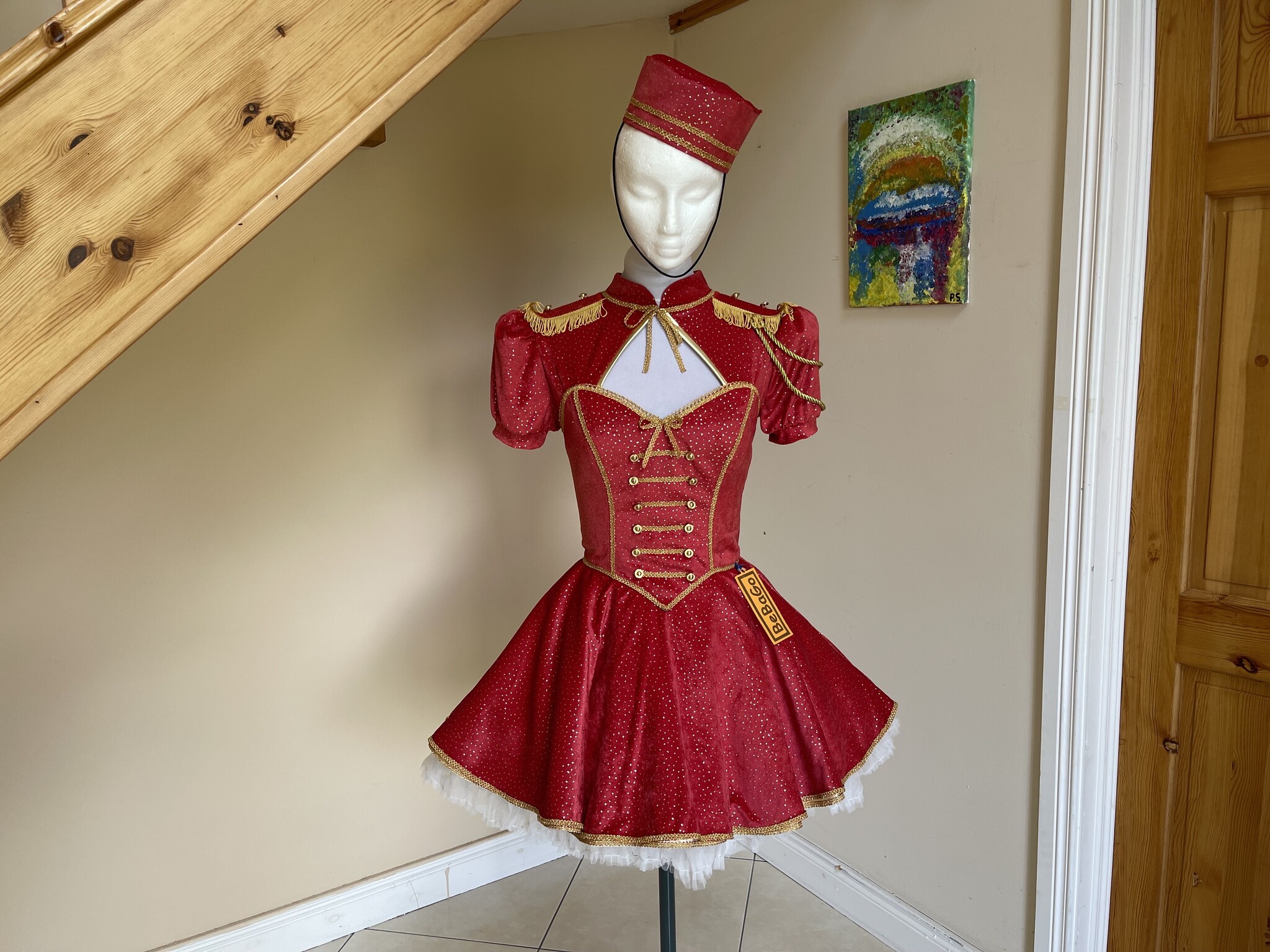 Samt mit Glitzer Rot