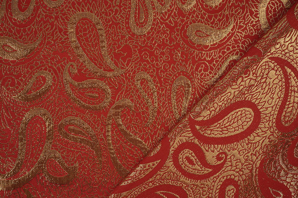 Brocade Paisley Red