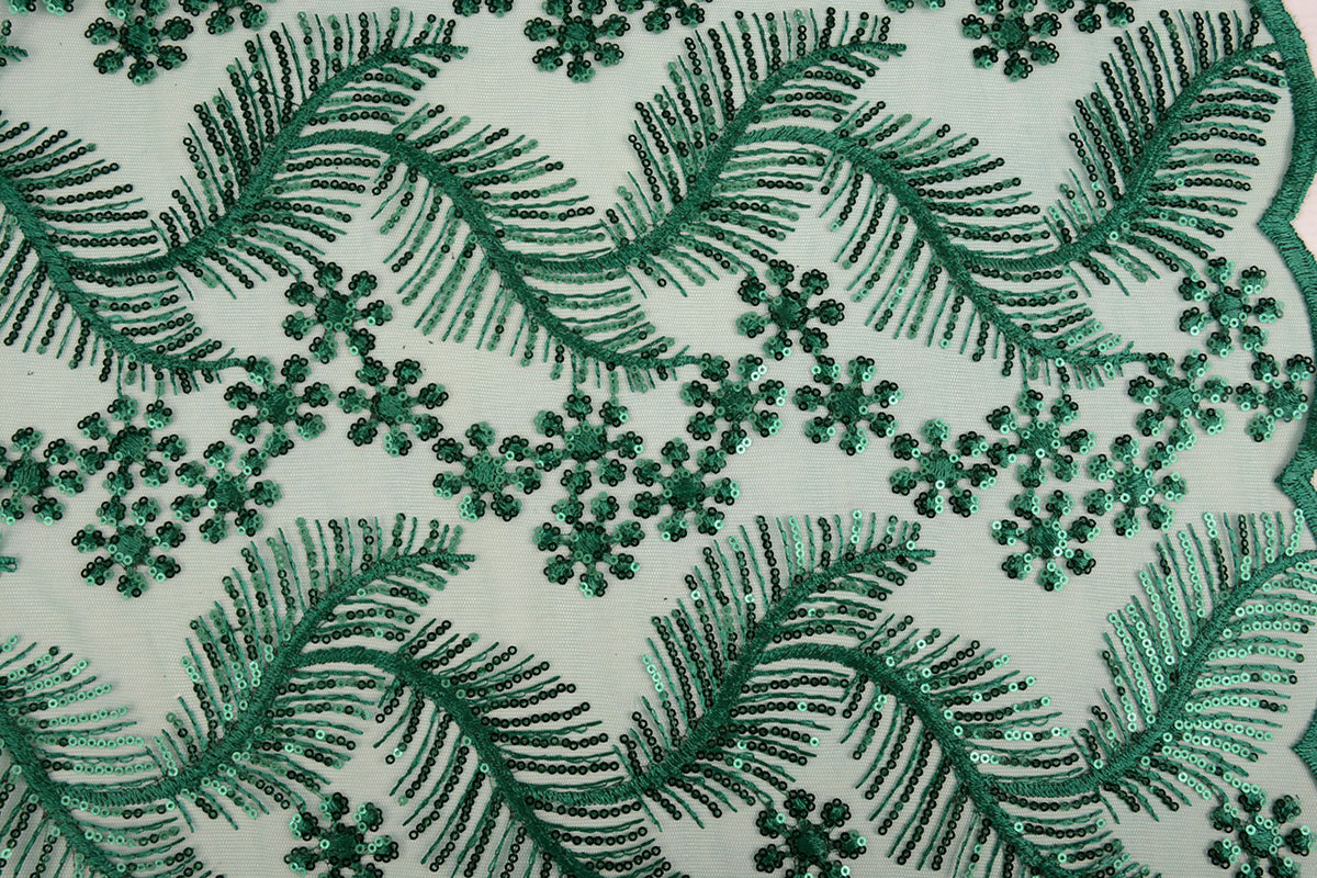 Mesh Embroidered Sequins Lizanne Sea Green