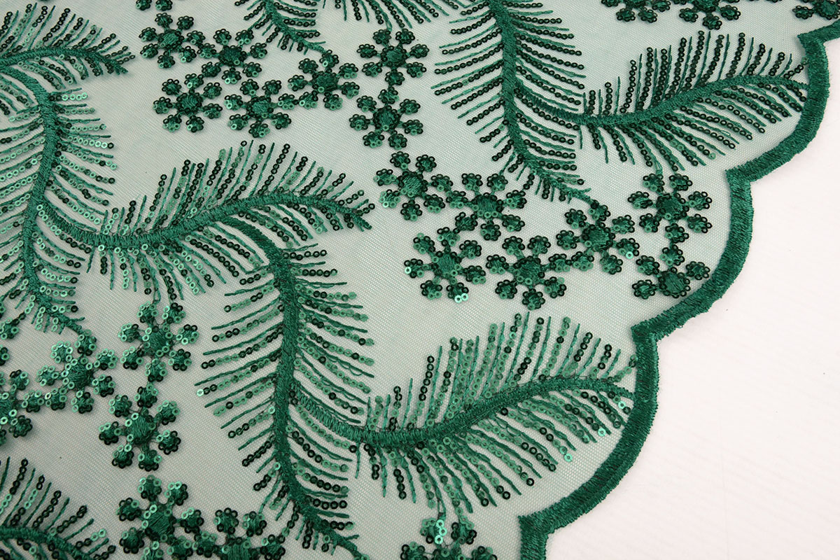 Mesh Embroidered Sequins Lizanne Sea Green