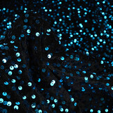 Pailletten op Velours Zwart - Aqua