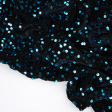 Pailletten op Velours Zwart - Aqua
