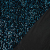 Pailletten op Velours Zwart - Aqua