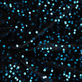 Sequins on Velvet Black - Aqua