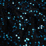 Sequins on Velvet Black - Aqua