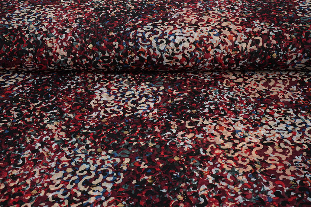 Chiffon Foil Feroce Amber Bordeaux