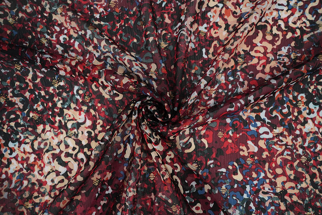 Chiffon Foil Feroce Amber Bordeaux