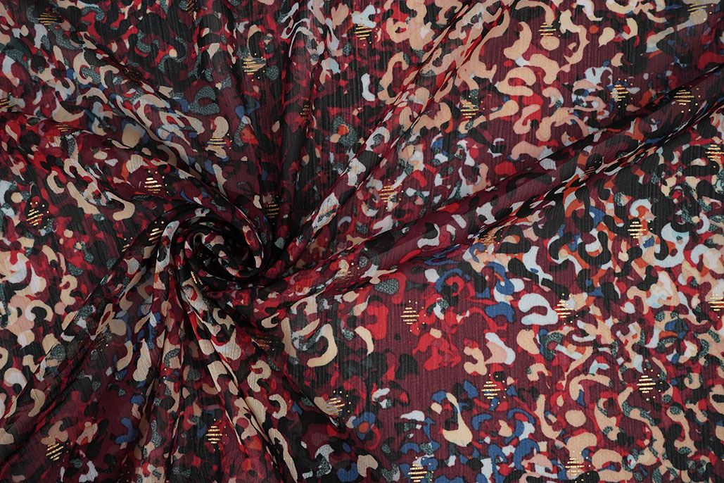 Chiffon Foil Feroce Amber Bordeaux