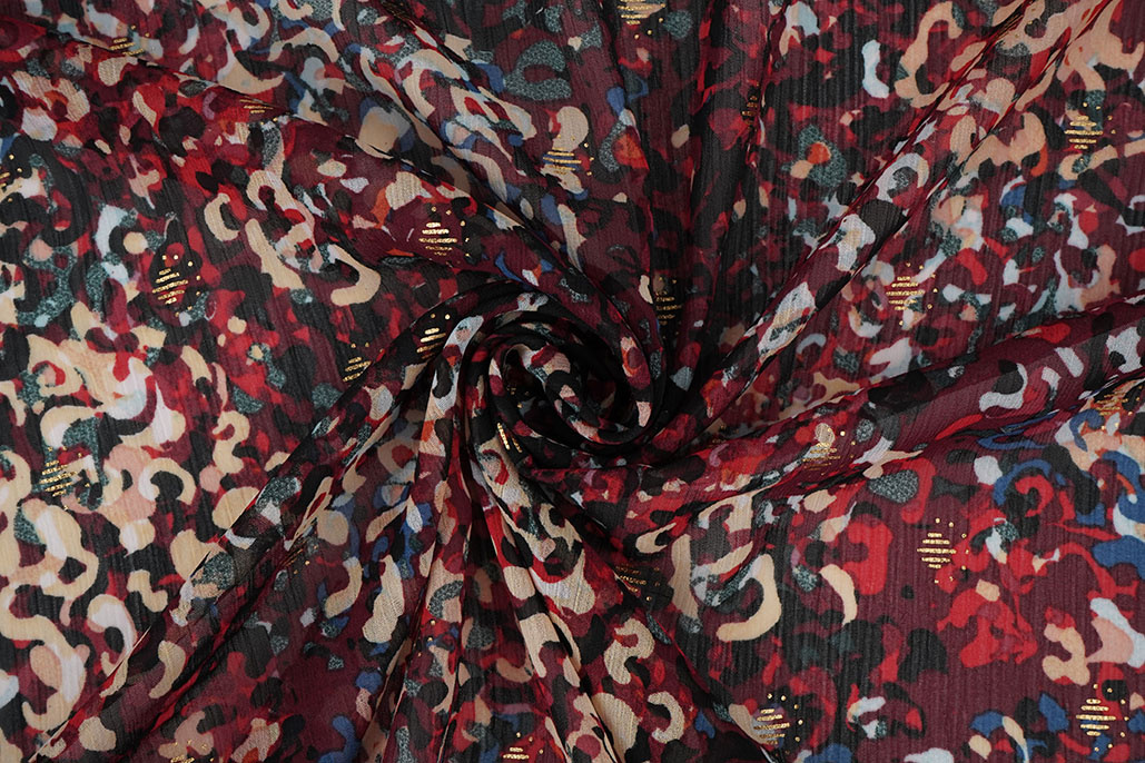 Chiffon Foil Feroce Amber Bordeaux