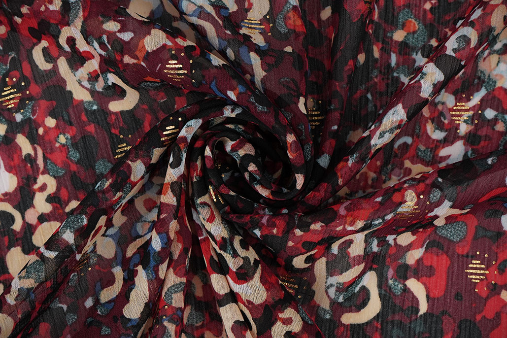 Chiffon Foil Feroce Amber Bordeaux