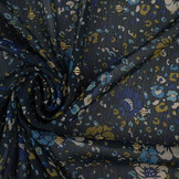 Chiffon Foil Feroce Flora Marine Blauw