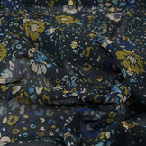 Chiffon Foil Feroce Flora Navy Blue