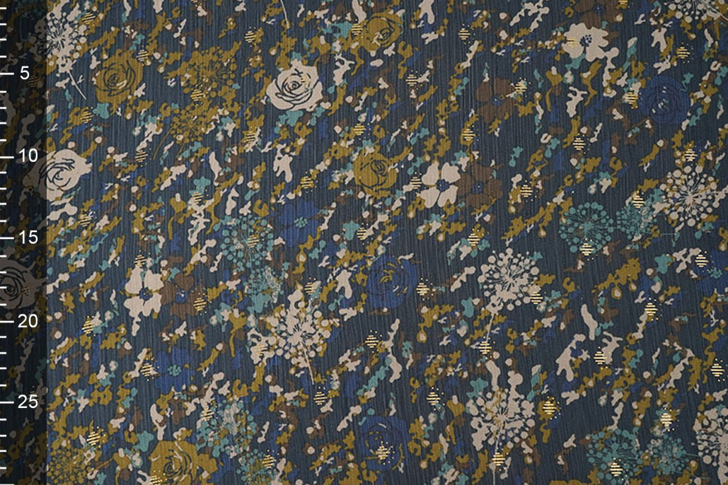 Chiffon Foil Camofleur Marine Blauw