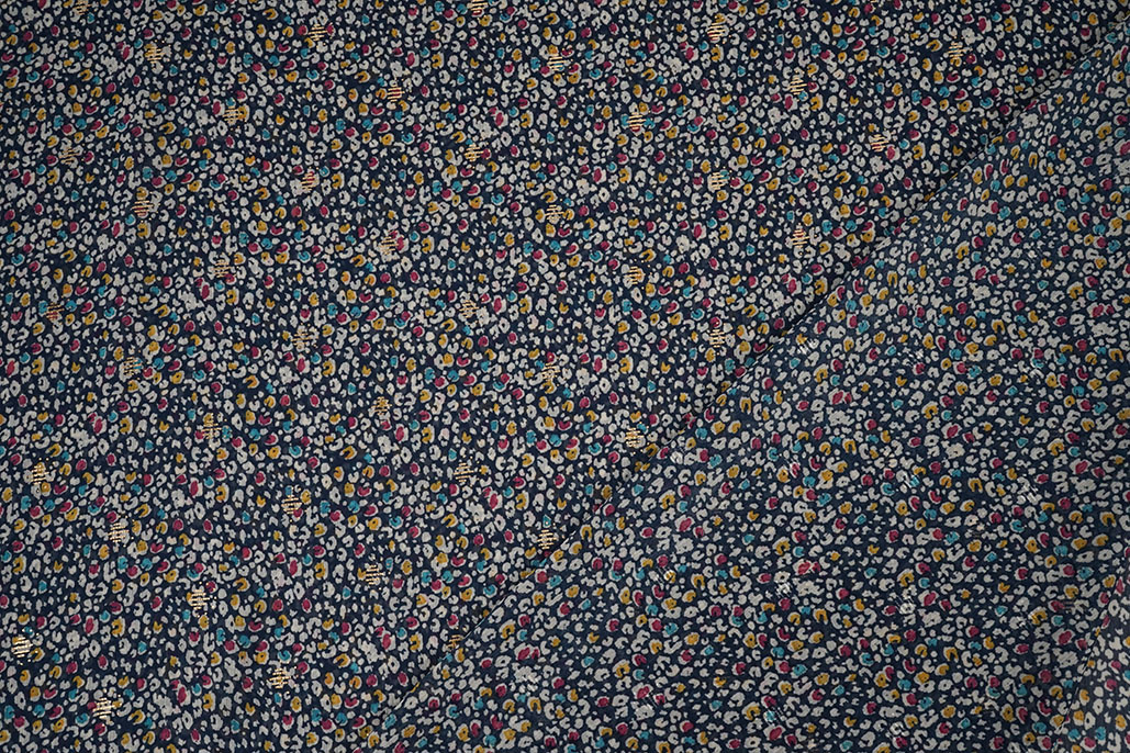 Chiffon Foil Sauvage Marine Blauw