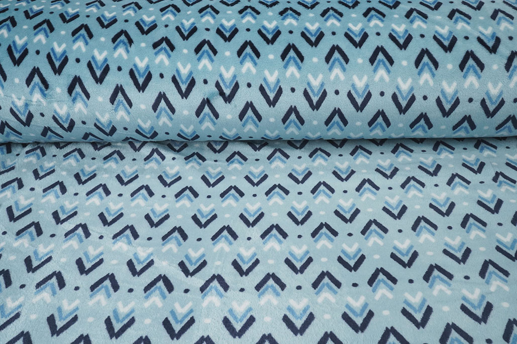 Flannel Fleece geometric Blue