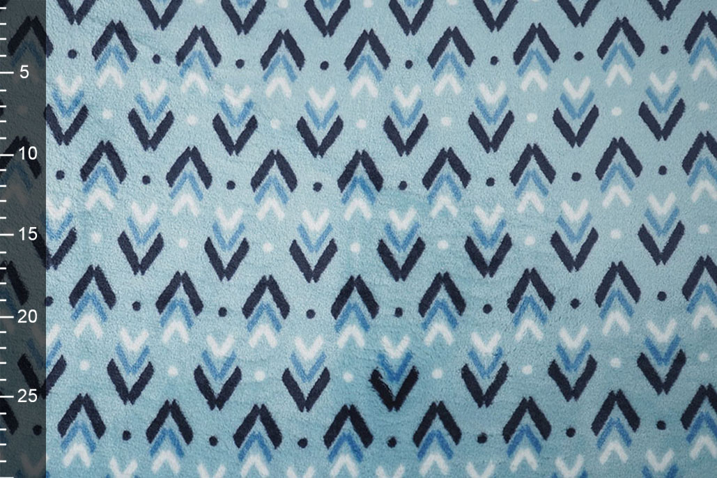 Flanel Fleece Geometrisch Blauw