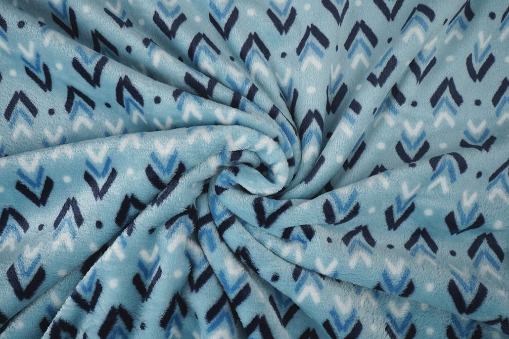 Flanell Fleece Geometrisch Blau