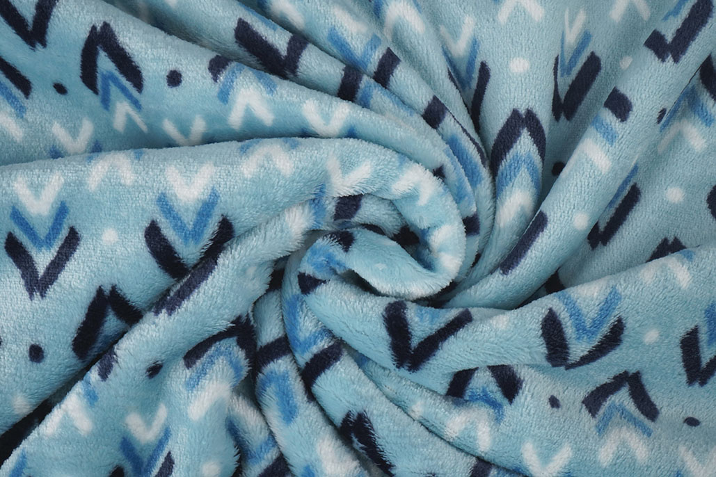 Flanell Fleece Geometrisch Blau