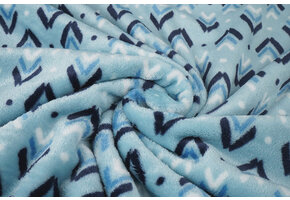 Flanel Fleece Geometrisch Blauw