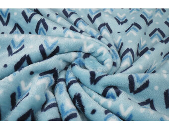 Flanel Fleece Geometrisch Blauw